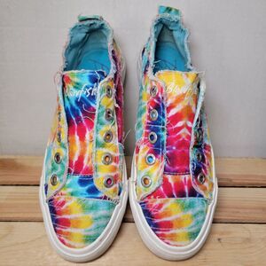 Blowfish Malibu Rainbow Tie-dye Canvas Sneakers (no strings) - Size 8